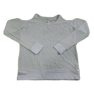 Women’s Fabletics Cindy Long Sleeve Top Size Small White Eyelet